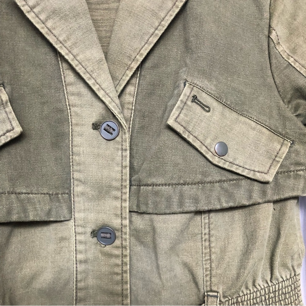 Khaki Olive Ruffle Back Jacket - image 7